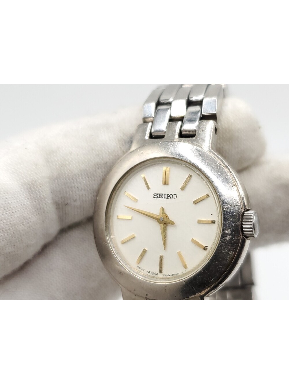 Seiko Quartz Watch Womens 25mm New Battery Silver Tone Round White Dial - Picture 8 of 15
